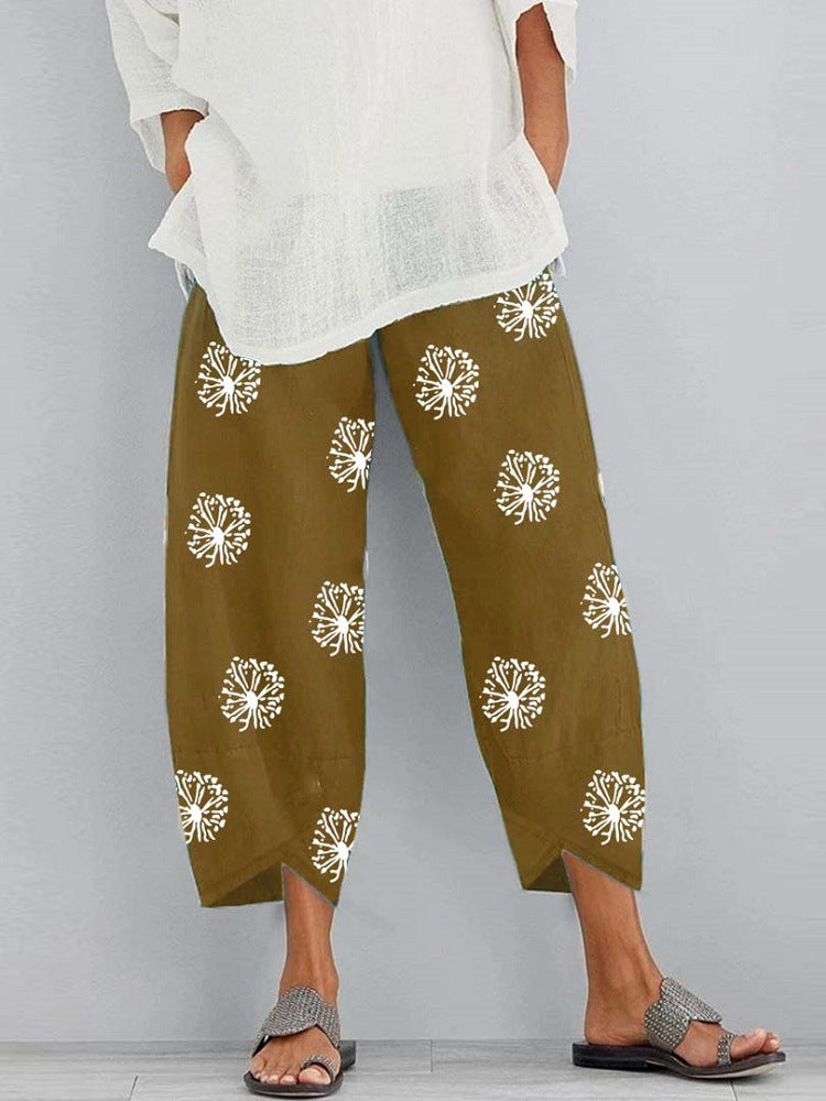 Floral Print Crop Trousers