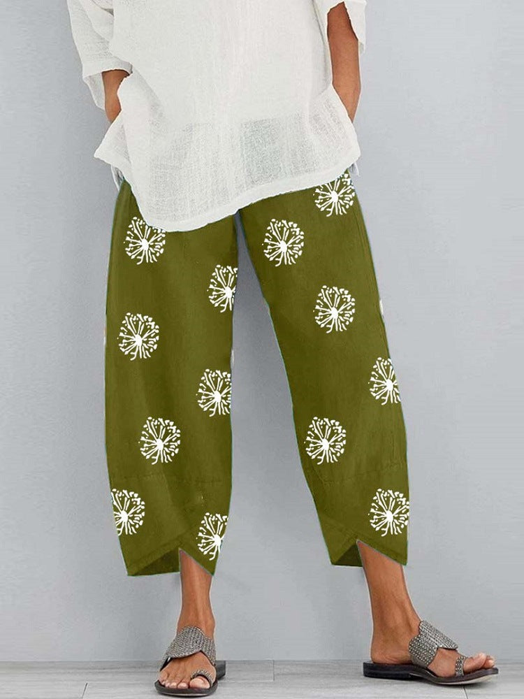 Floral Print Crop Trousers