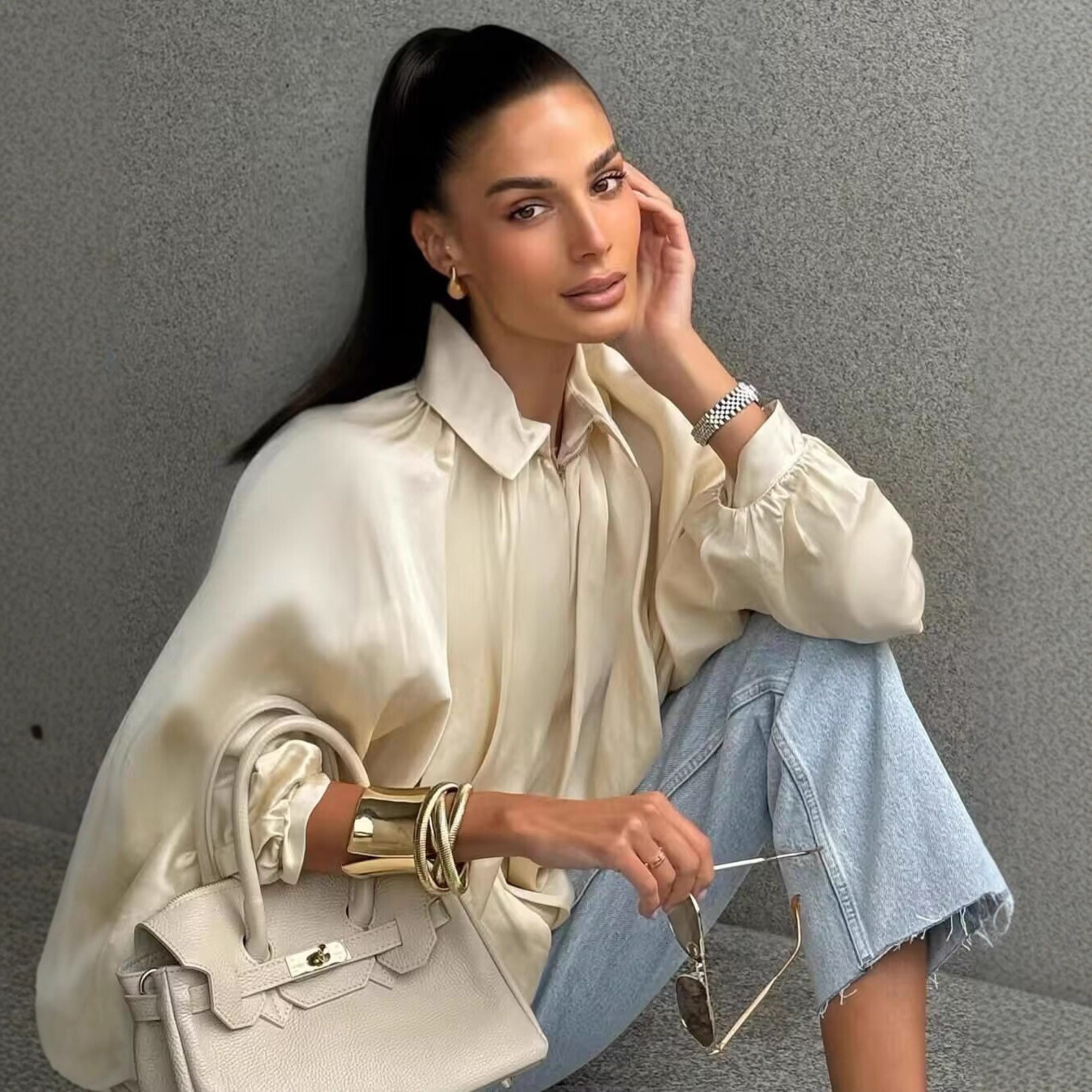 Zelinda | Classic Puffed Bomber Jacket