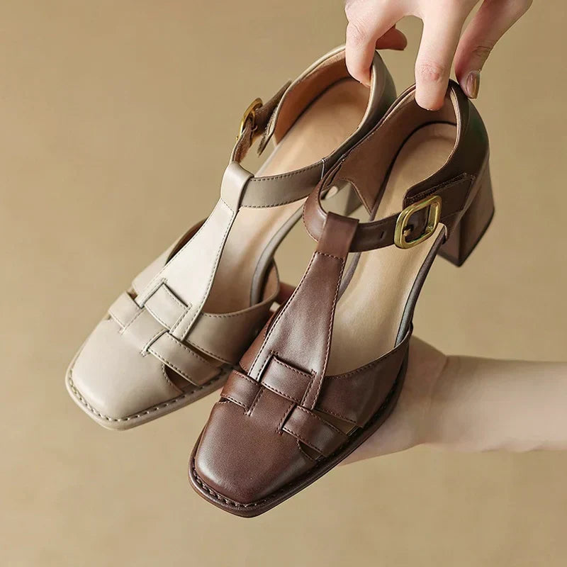 Honoria | Elegant Square-Toe Sandals