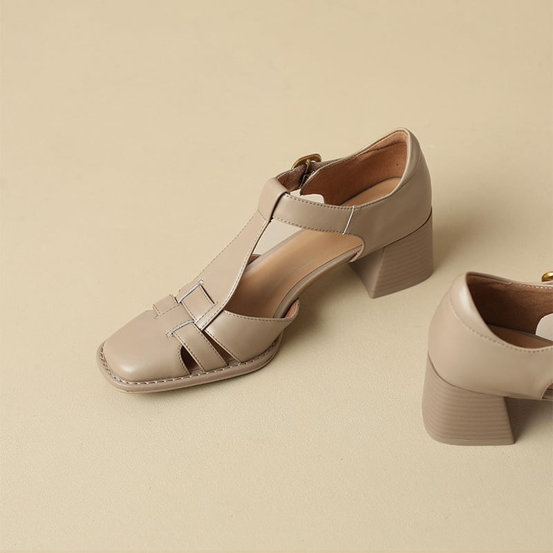 Honoria | Elegant Square-Toe Sandals