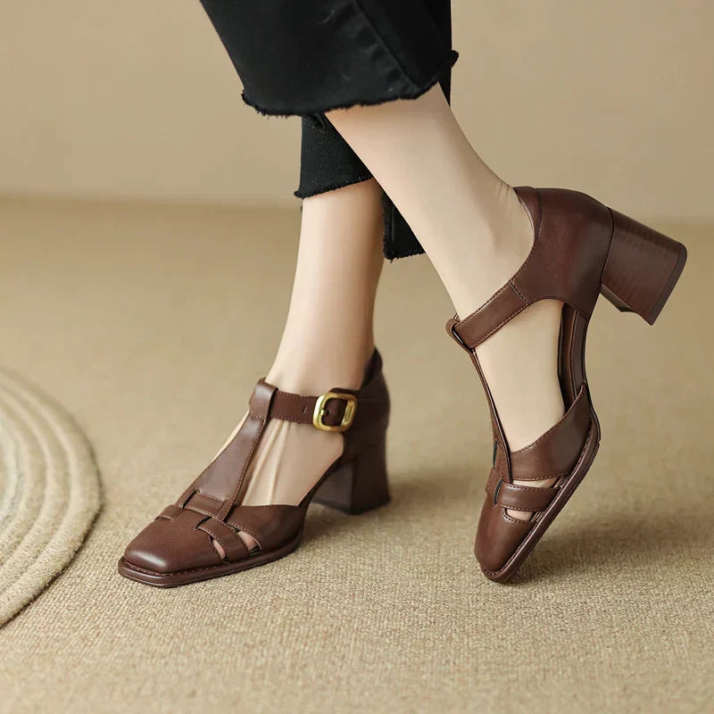 Honoria | Elegant Square-Toe Sandals