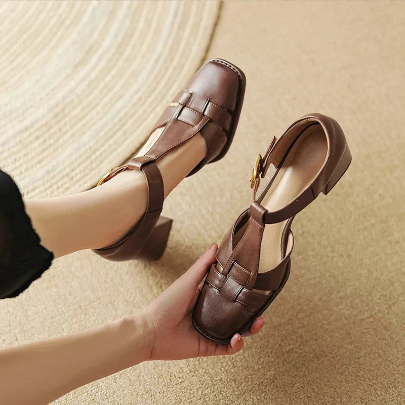 Honoria | Elegant Square-Toe Sandals