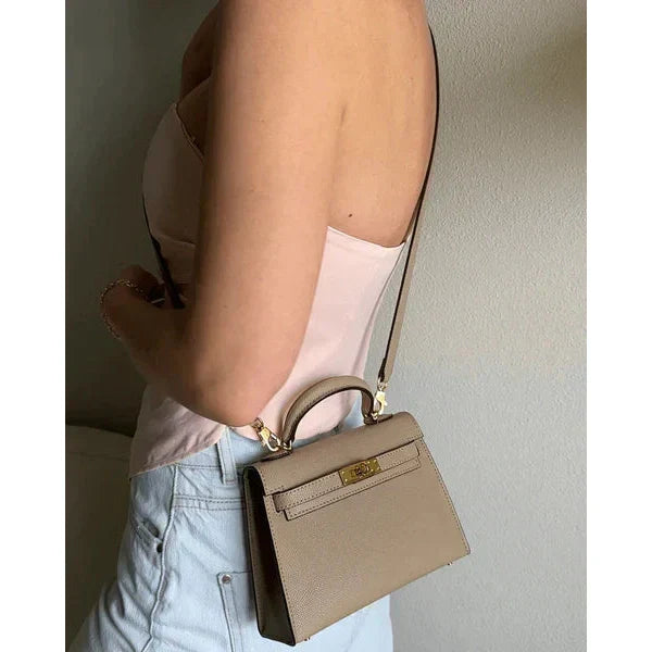 Elise | Leather Bag with Gold Hardware