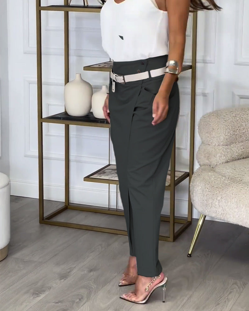 Mandy | Belted Patchwork Trousers