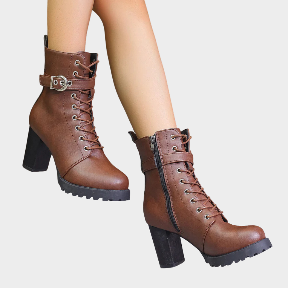 Sharlene | Flared Heel Ankle Boots