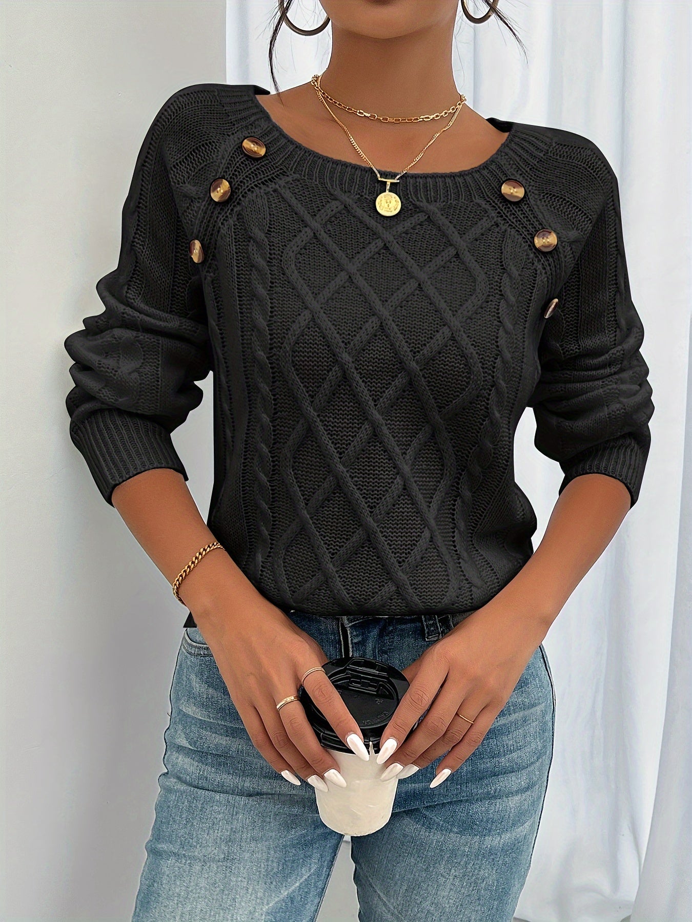 Zipha | Casual Square Neck Sweater