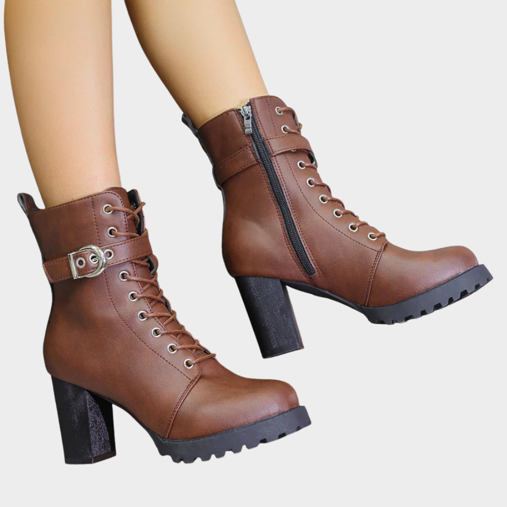 Sharlene | Flared Heel Ankle Boots