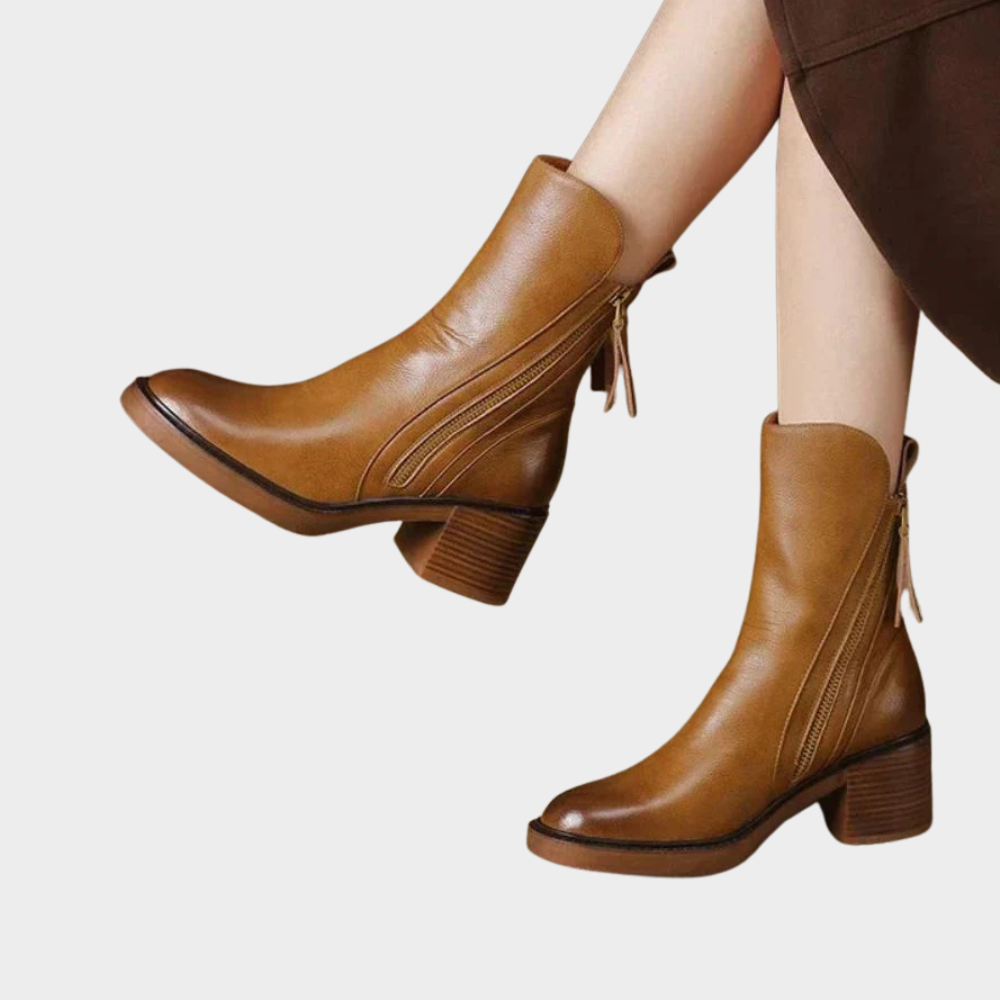 Sarah | Comfortable Ankle Heeled Boots