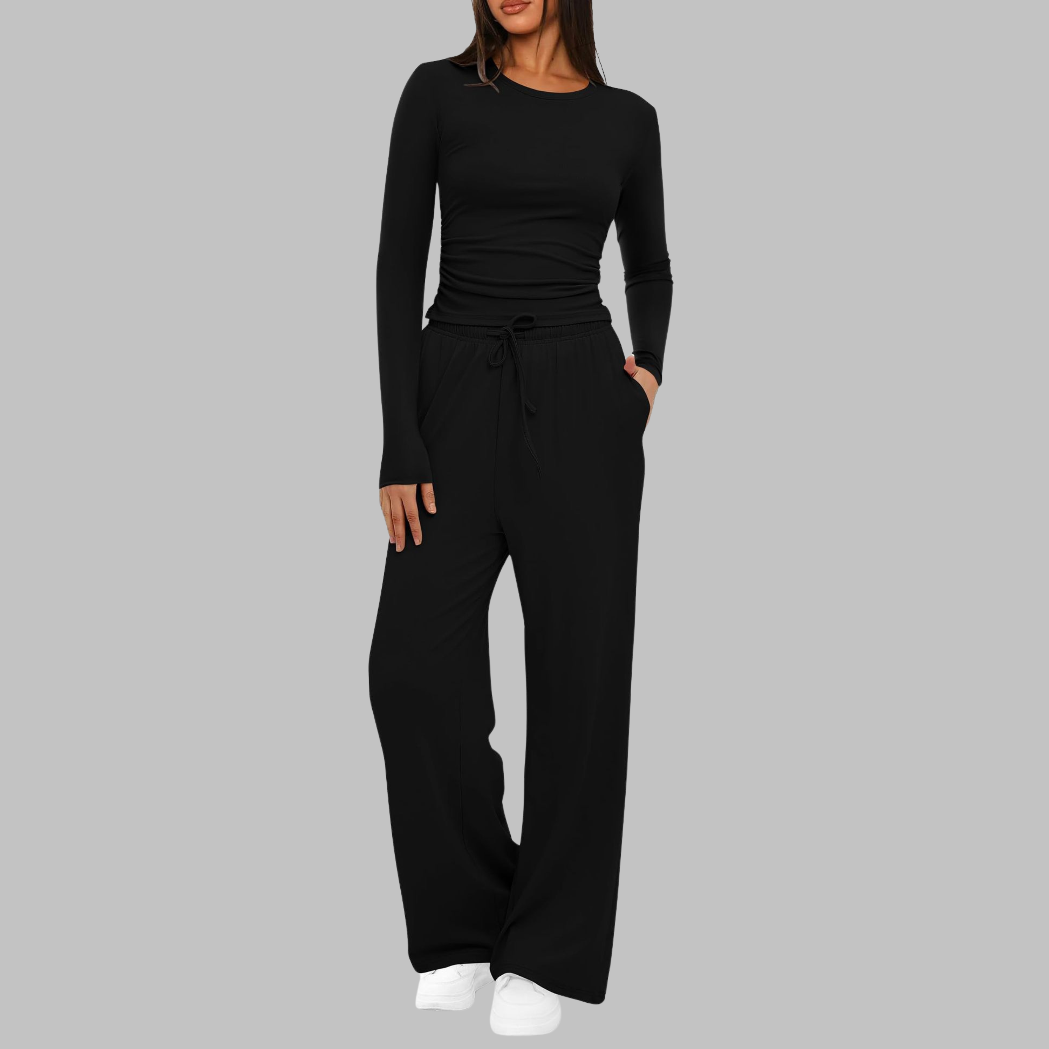 Zeffira | Elegant Wide-Leg Trousers and Top Set
