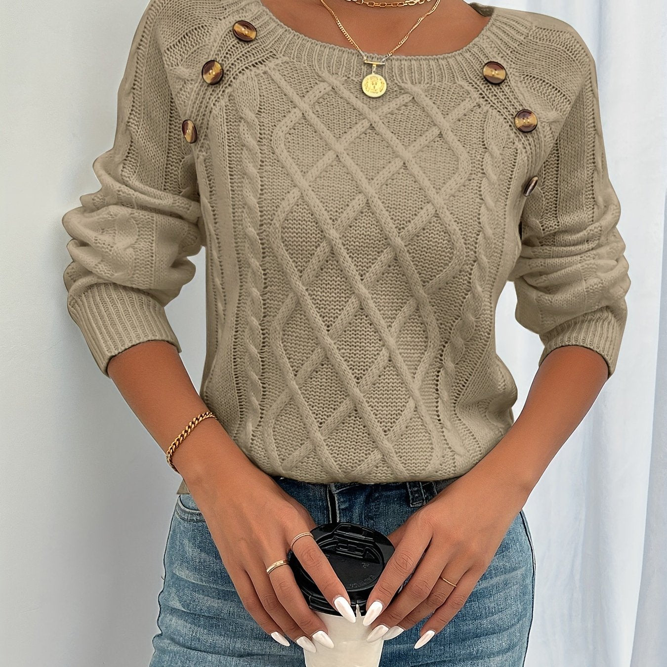 Zipha | Casual Square Neck Sweater
