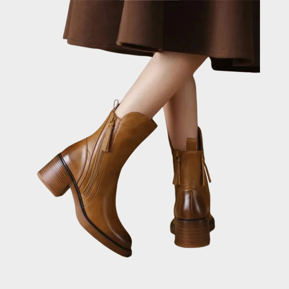 Sarah | Comfortable Ankle Heeled Boots
