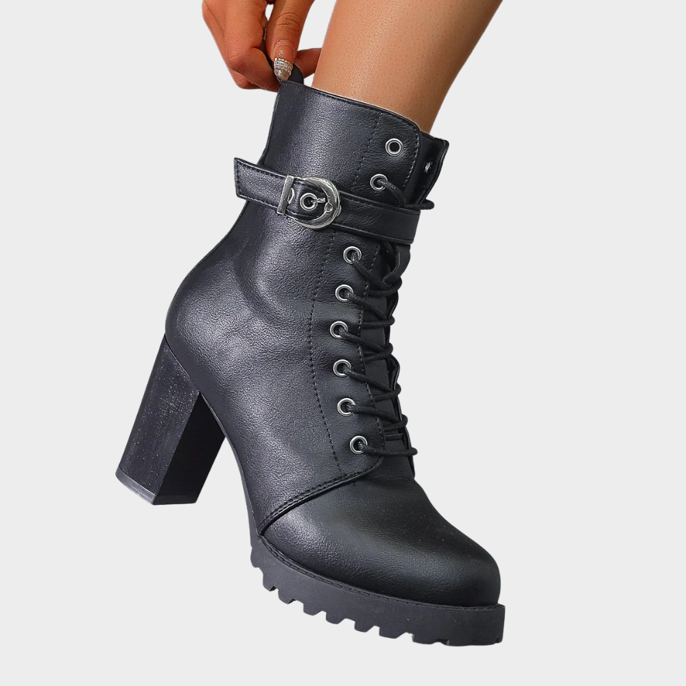 Sharlene | Flared Heel Ankle Boots
