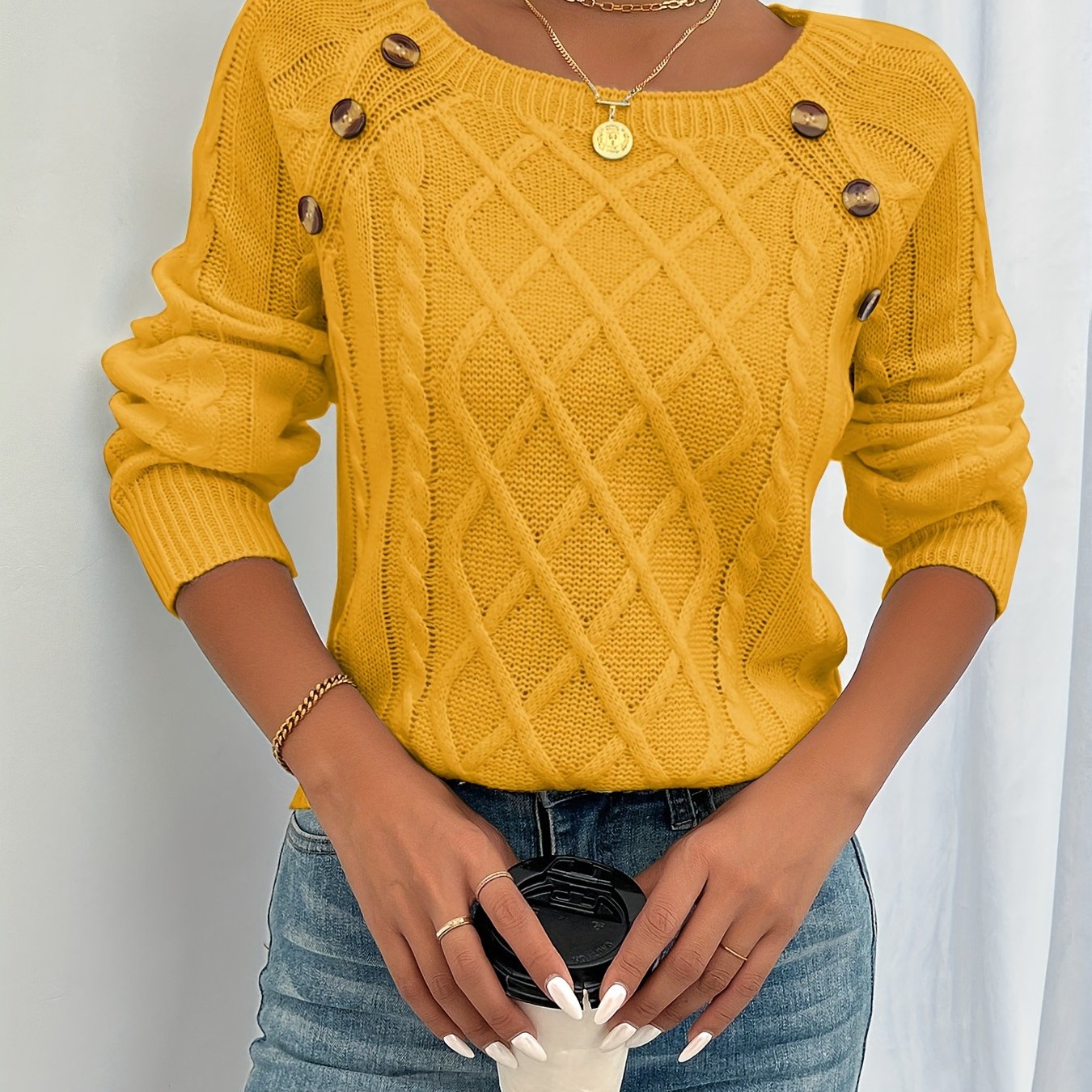 Zipha | Casual Square Neck Sweater