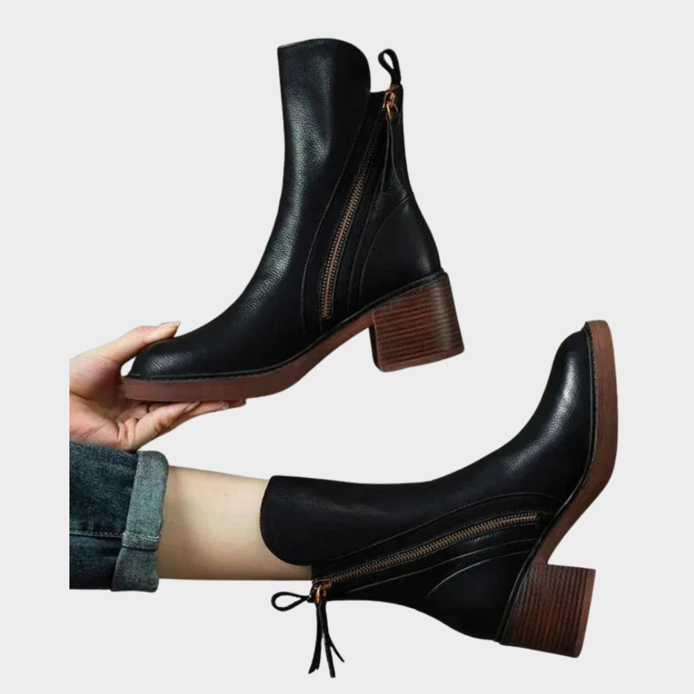 Sarah | Comfortable Ankle Heeled Boots