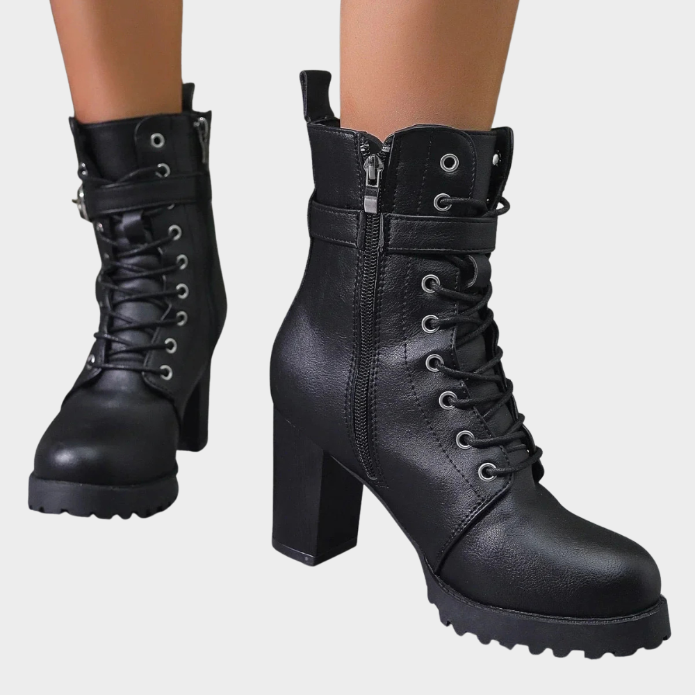 Sharlene | Flared Heel Ankle Boots