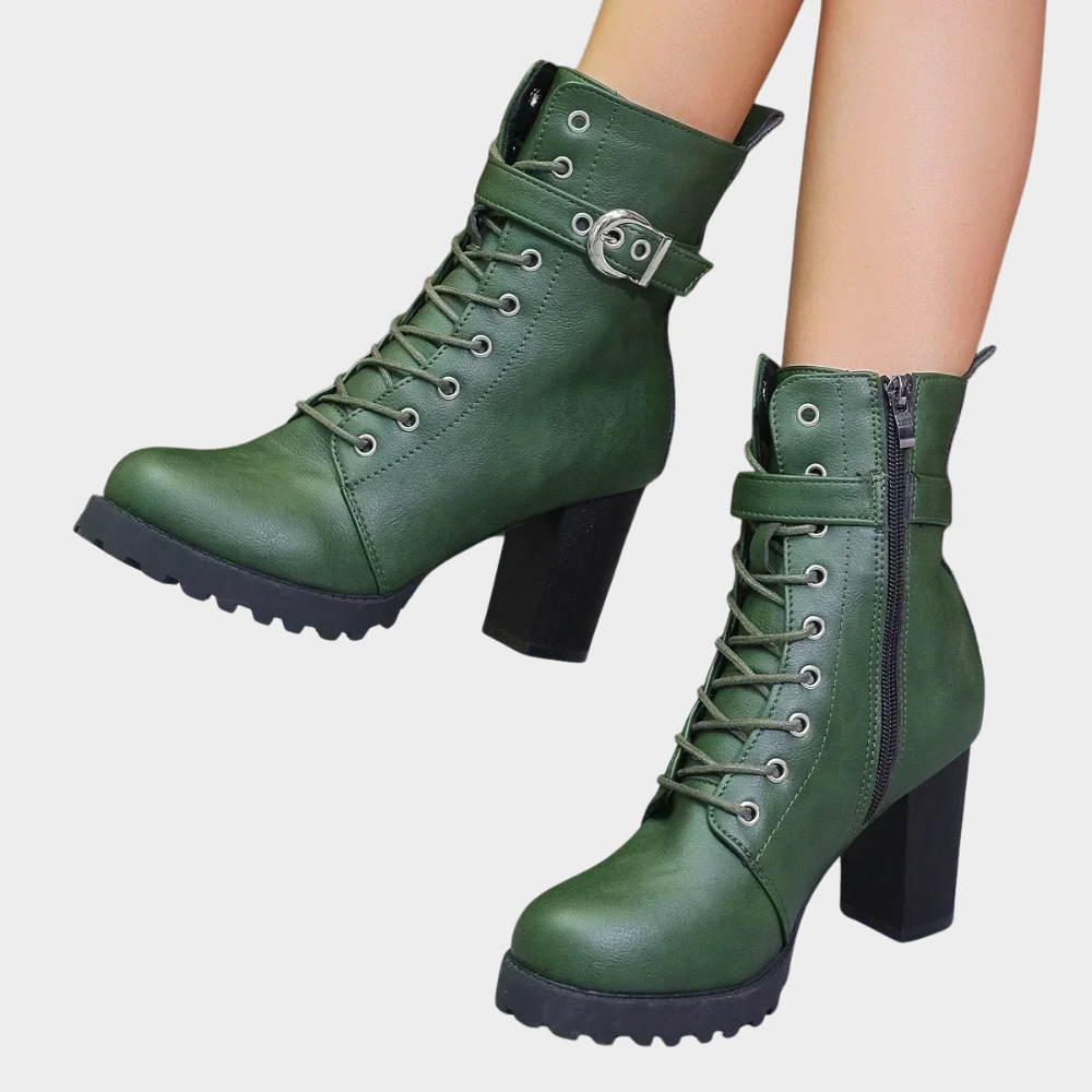 Sharlene | Flared Heel Ankle Boots