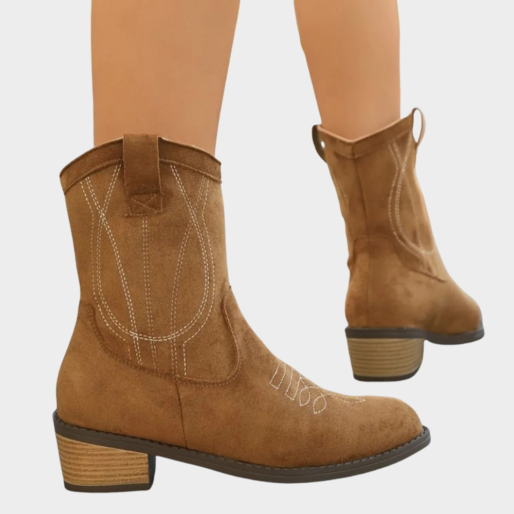 Vicky | Cowboy-Style Ankle Boots