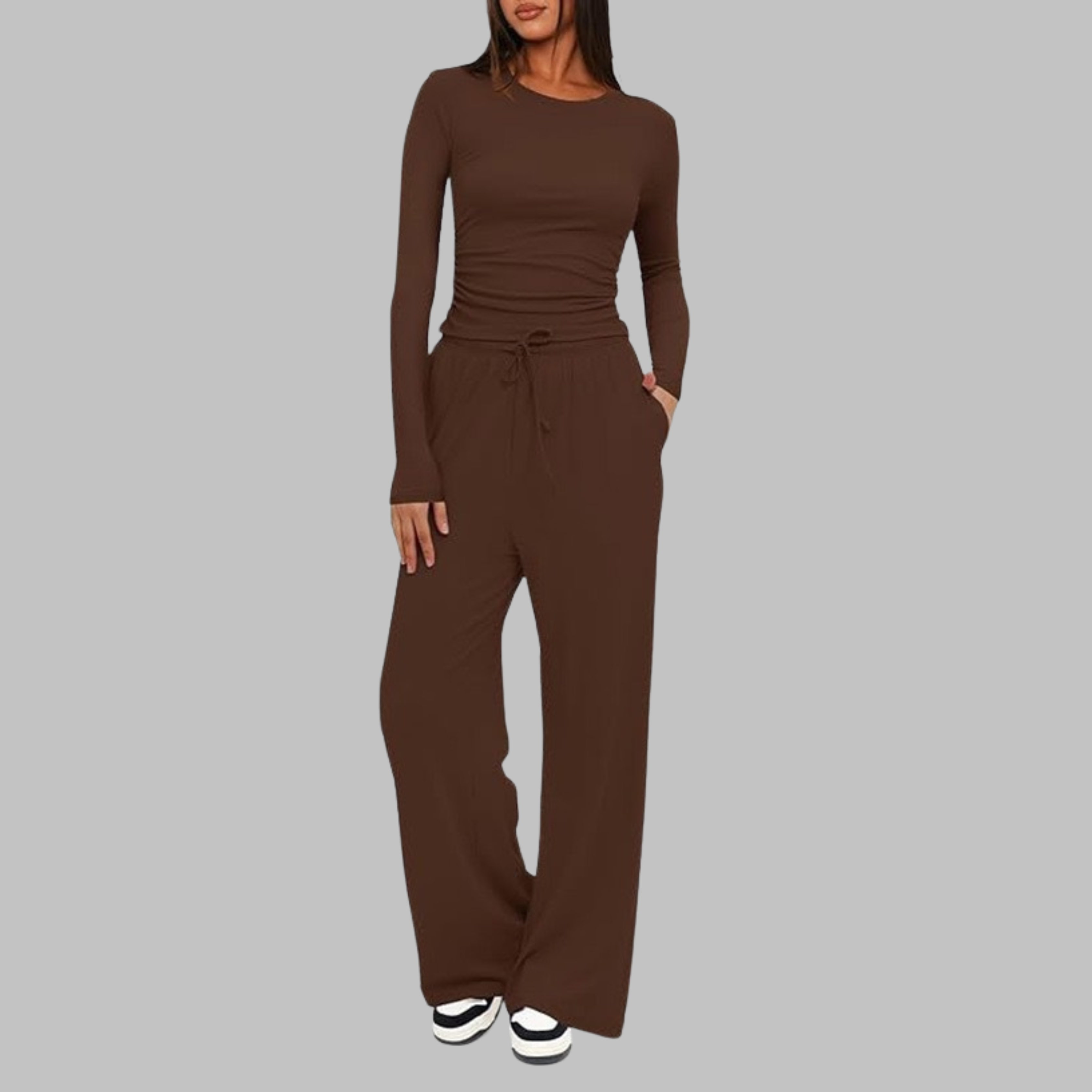 Zeffira | Elegant Wide-Leg Trousers and Top Set
