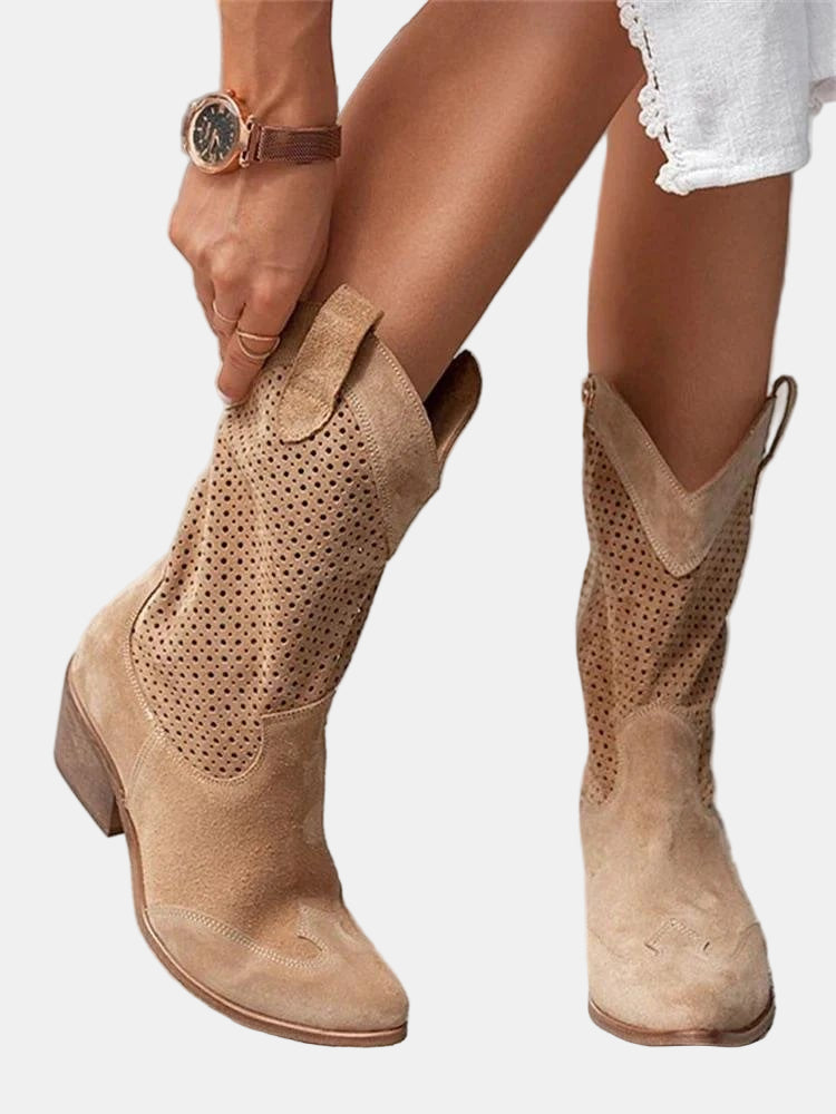 Justine | Perforated Ankle Boots
