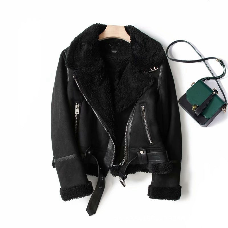 Flor | Suede Velvet Faux Fur Jacket