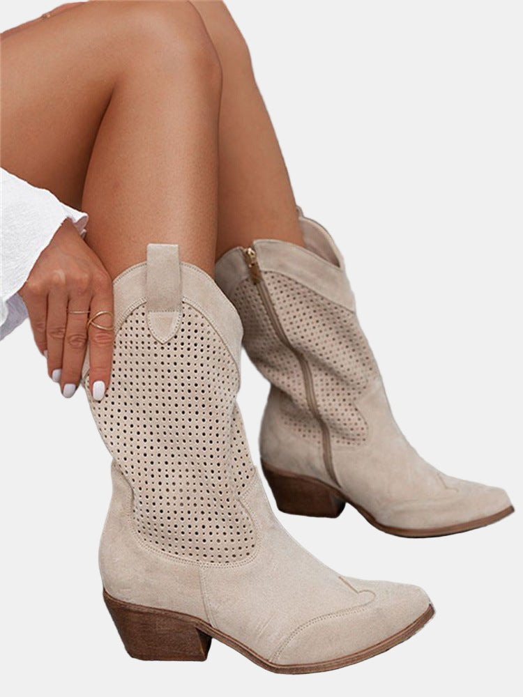 Justine | Perforated Ankle Boots