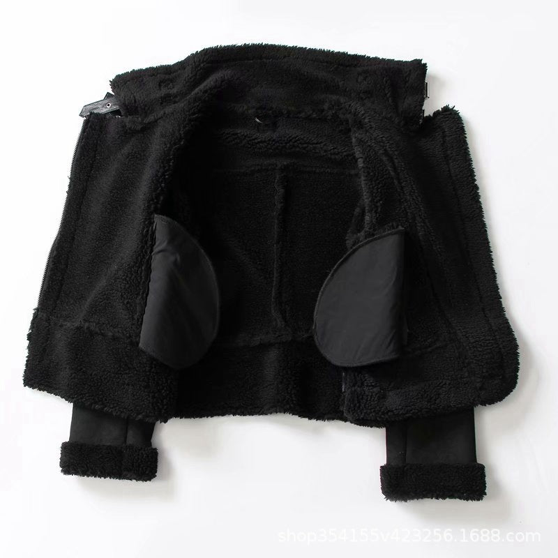 Flor | Suede Velvet Faux Fur Jacket