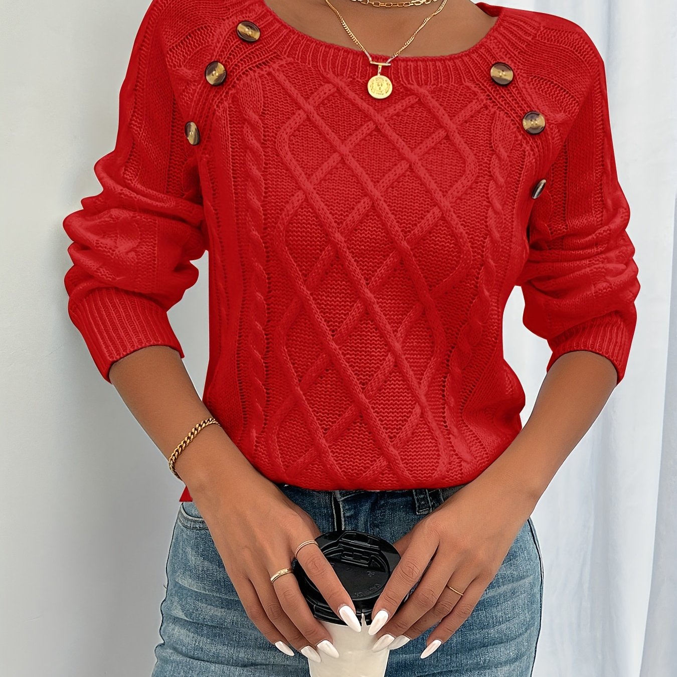 Zipha | Casual Square Neck Sweater