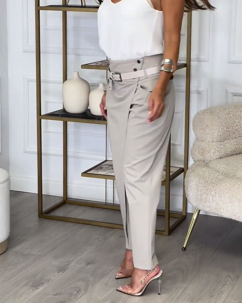 Mandy | Belted Patchwork Trousers