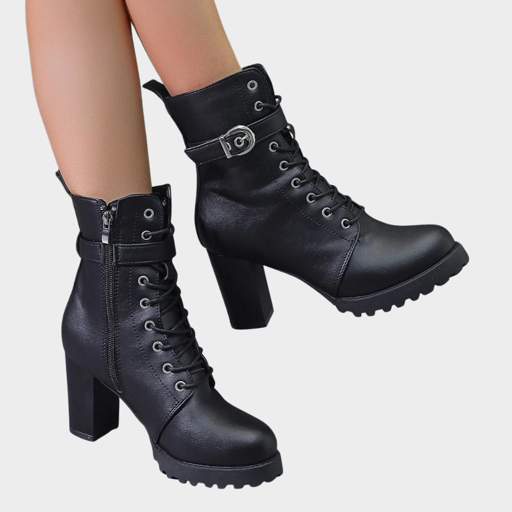 Sharlene | Flared Heel Ankle Boots