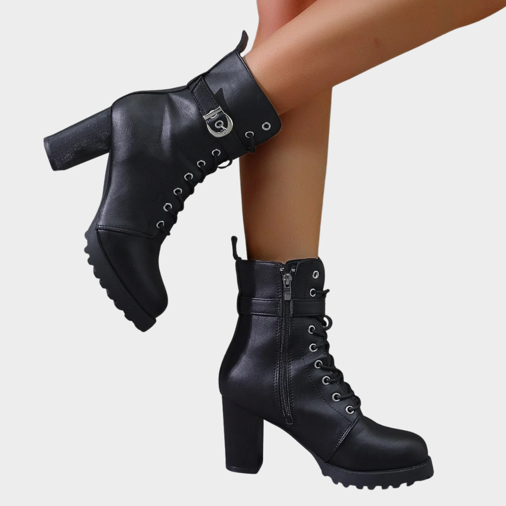 Sharlene | Flared Heel Ankle Boots