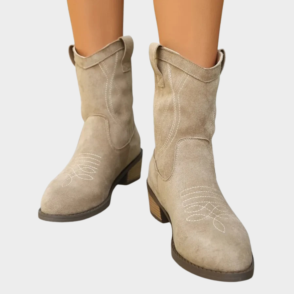 Vicky | Cowboy-Style Ankle Boots