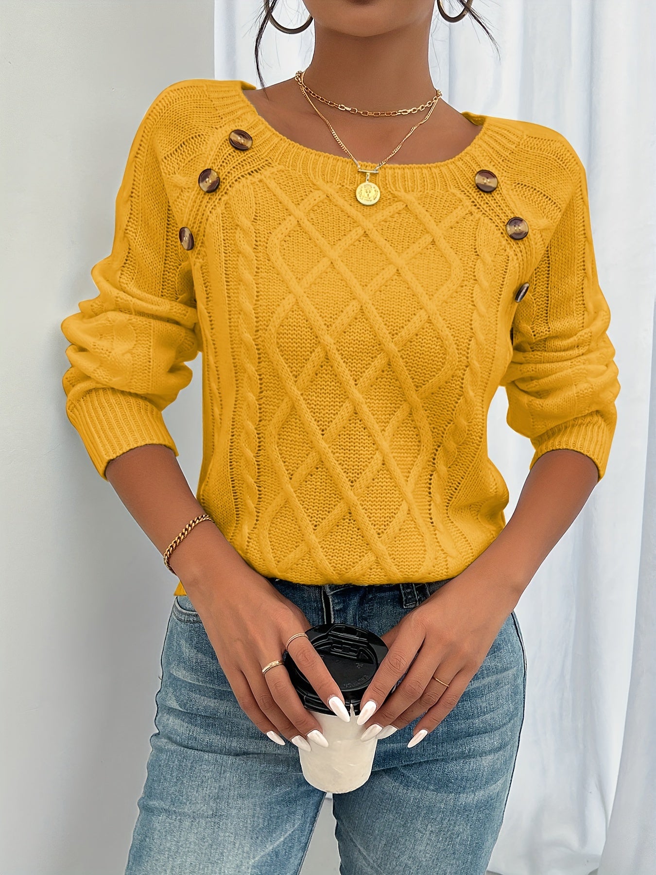 Zipha | Casual Square Neck Sweater