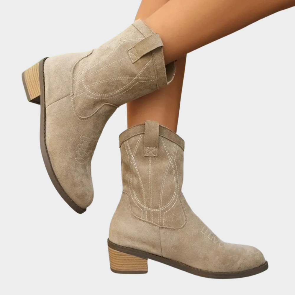 Vicky | Cowboy-Style Ankle Boots