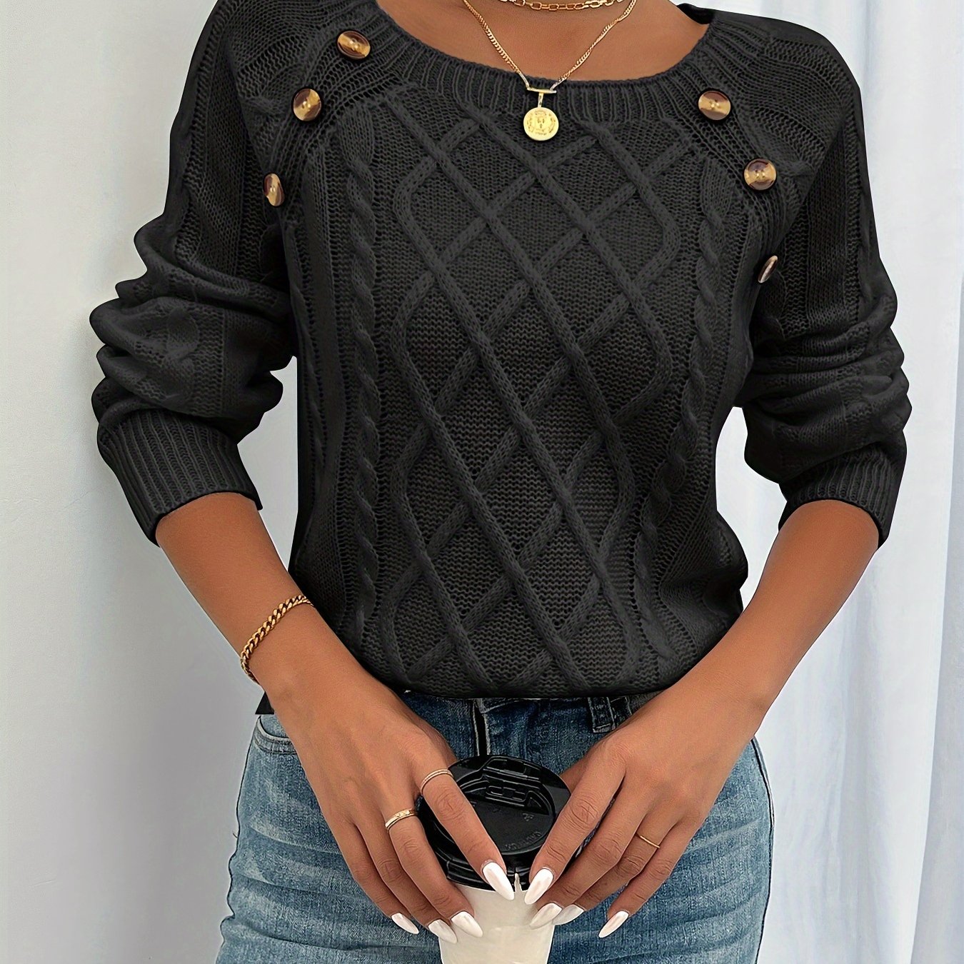 Zipha | Casual Square Neck Sweater