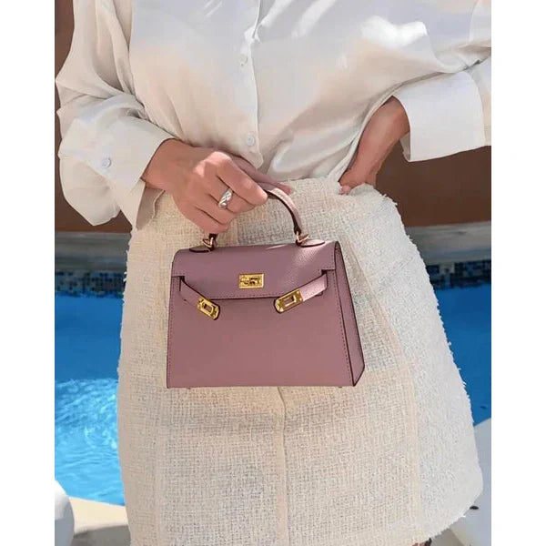 Elise | Leather Bag with Gold Hardware