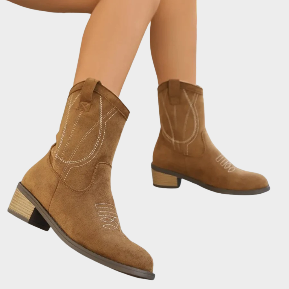 Vicky | Cowboy-Style Ankle Boots