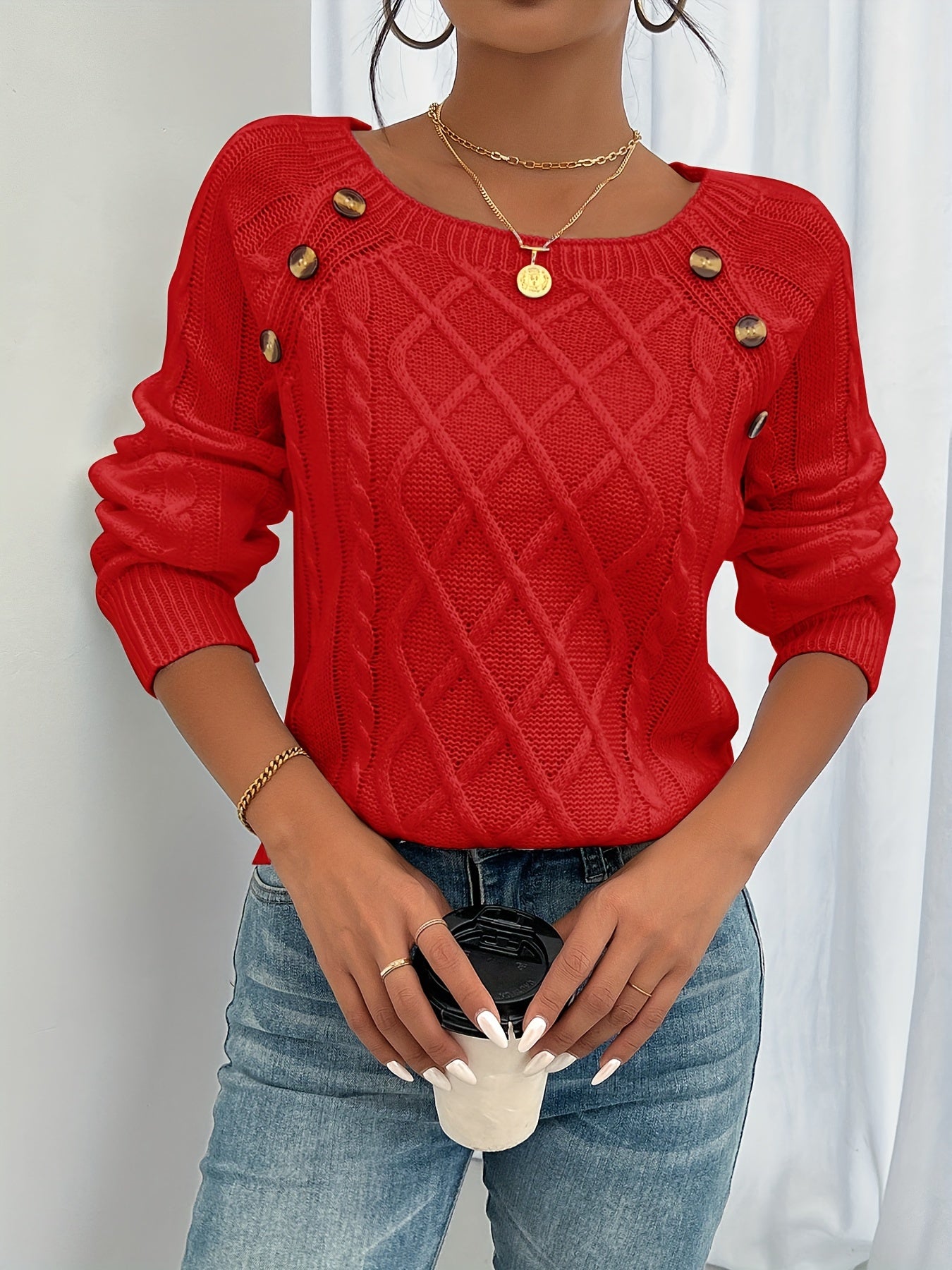 Zipha | Casual Square Neck Sweater