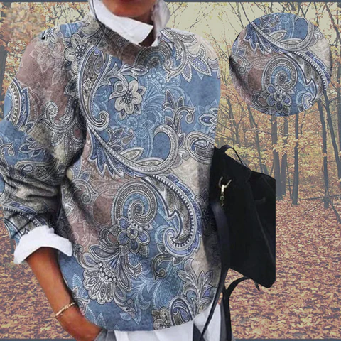 Winifred | Graphic Print Pullover Sweater