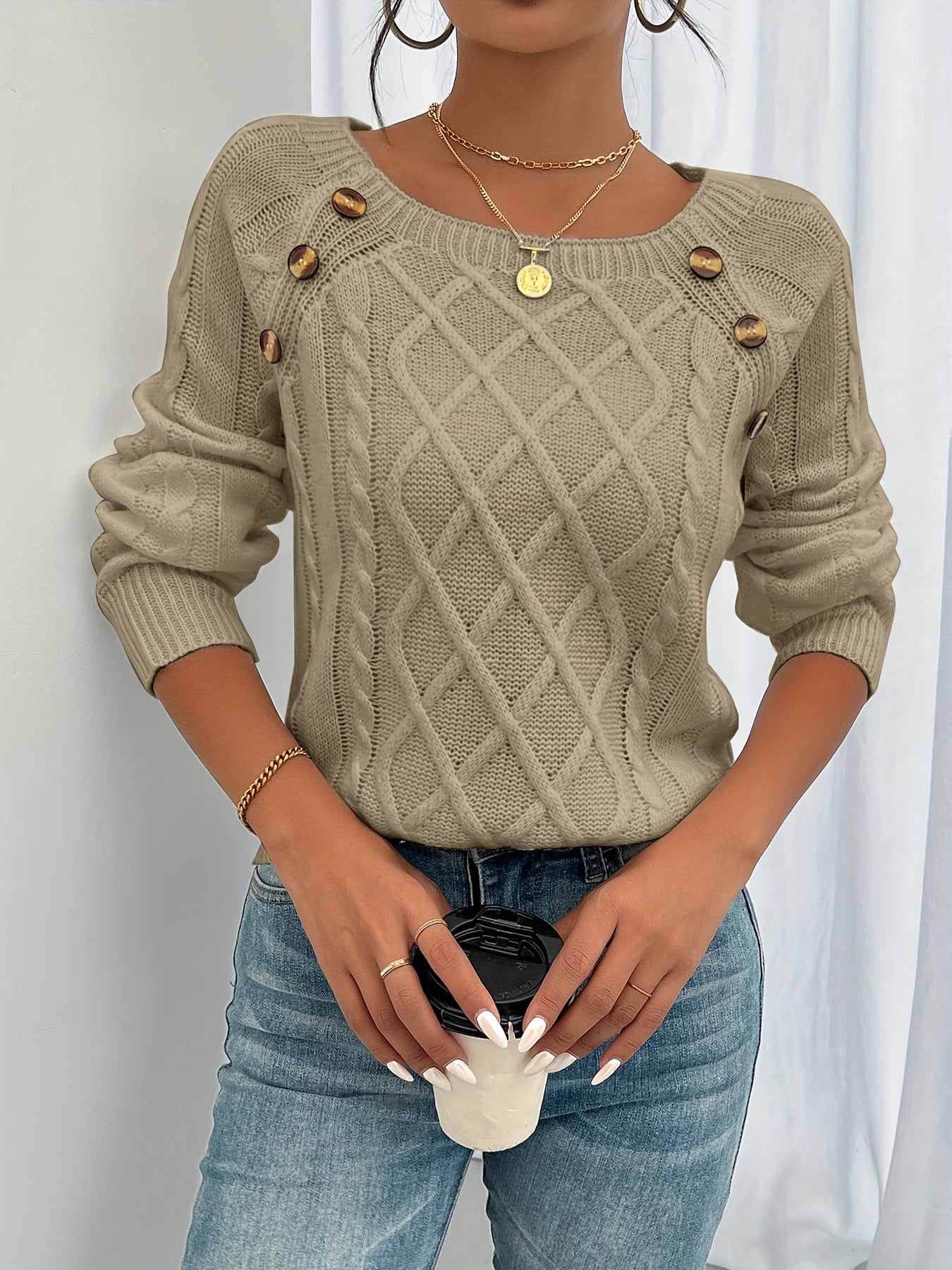 Zipha | Casual Square Neck Sweater